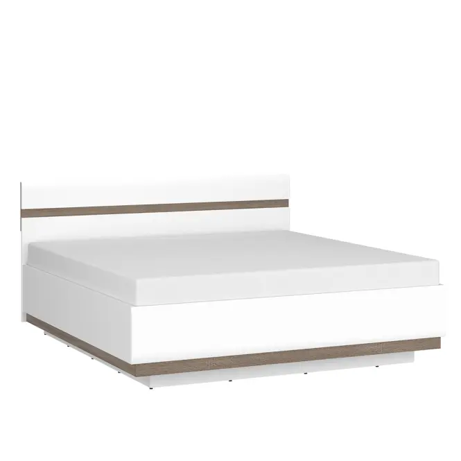 Ágy Linate typ 94 160 + ágyrácsz alpesi fehér/szarvasgomba/mdf fehér L