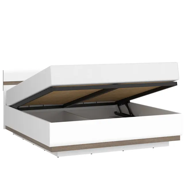 Ágy Linate typ 94 160 + ágyrácsz alpesi fehér/szarvasgomba/mdf fehér L