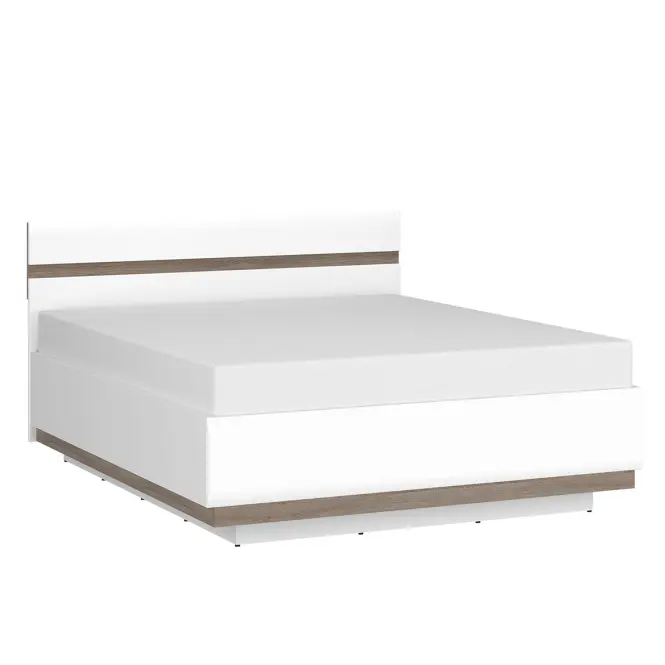 Ágy Linate typ 97 140 + ágyrácsz alpesi fehér/szarvasgomba/mdf fehér L
