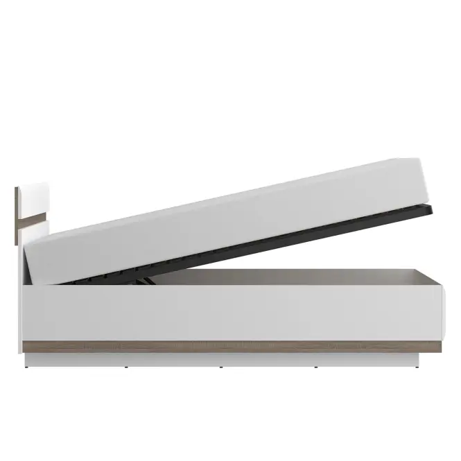Ágy Linate typ 97 140 + ágyrácsz alpesi fehér/szarvasgomba/mdf fehér L,3