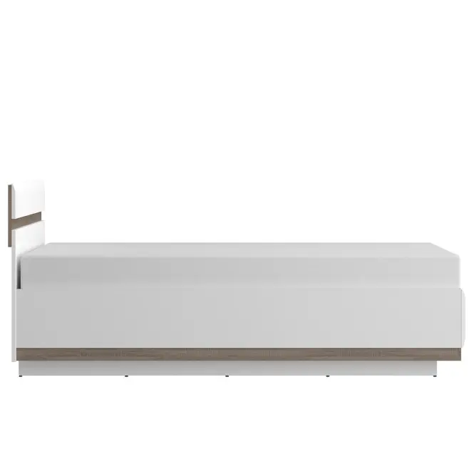 Ágy Linate typ 97 140 + ágyrácsz alpesi fehér/szarvasgomba/mdf fehér L
