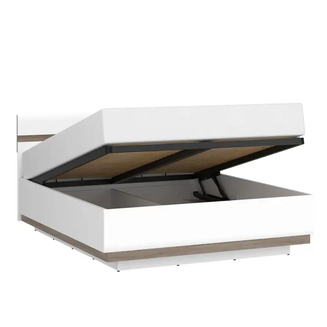 Ágy Linate typ 97 140 + ágyrácsz alpesi fehér/szarvasgomba/mdf fehér L