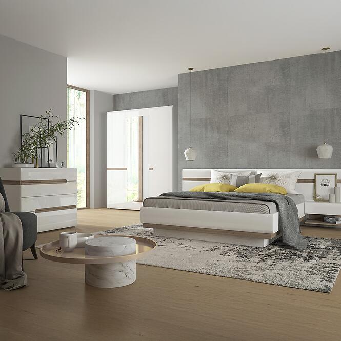 Ágy Linate typ 97 140 + ágyrácsz alpesi fehér/szarvasgomba/mdf fehér L,6