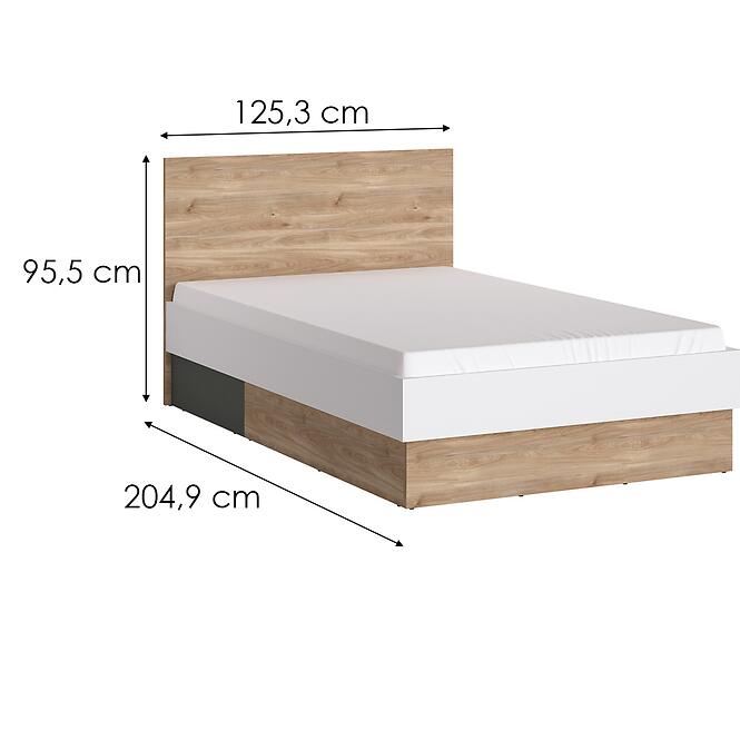 Ágy Twenty TWEZ01 120 1S tölgy honey castello/alpesi fehér/grafit szürke,2