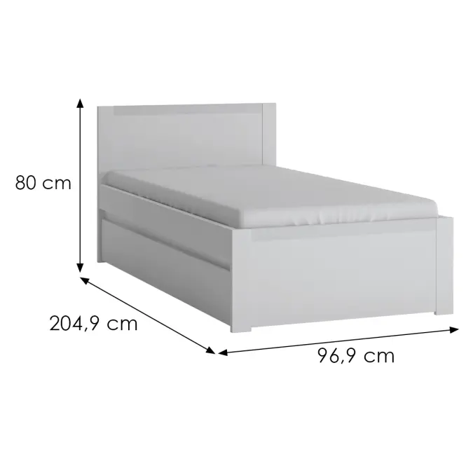 Ágy Novi NVIZ01 90 1S fehér alpin/pvc fehér szupermat,2