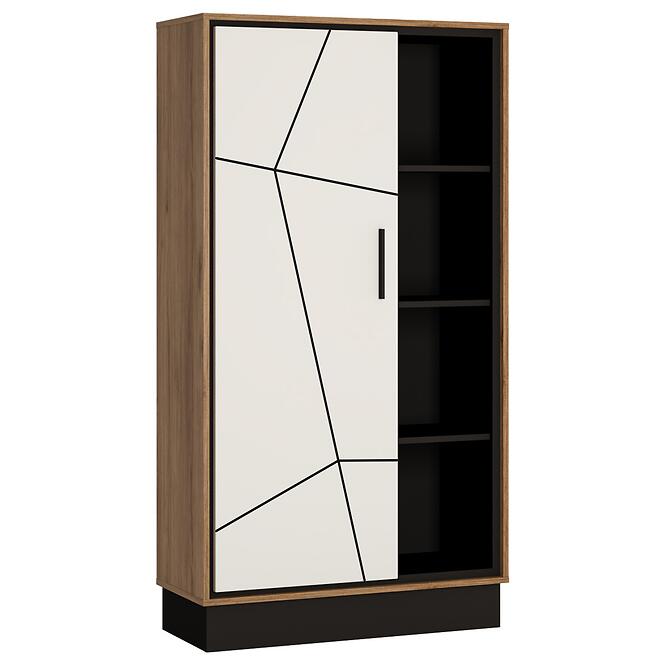 Regál Brolo BROR01 1D tölgy catania/fekete gyöngy/mdf fehér hg
