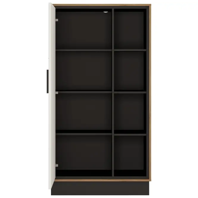 Regál Brolo BROR01 1D tölgy catania/fekete gyöngy/mdf fehér hg,3