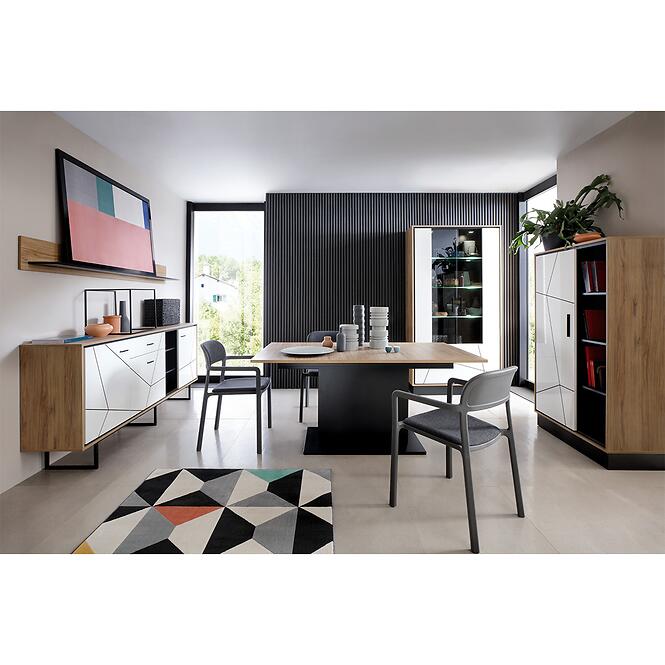 Regál Brolo BROR01 1D tölgy catania/fekete gyöngy/mdf fehér hg,5