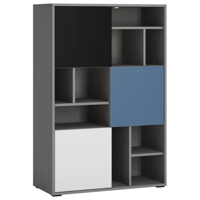 Regál Laser LASR02B 3D platina szürke/fekete gyöngy/alpesi fehér/kék