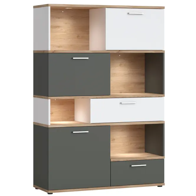 Regál Twenty TWER01 3D2S tölgy honey castello/alpesi fehér/grafit szürke,5