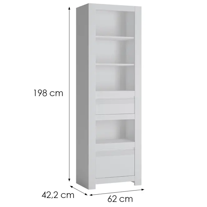 Regál Novi NVIR01 2S fehér alpin/pvc fehér szupermat