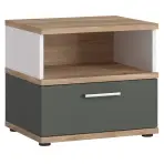 Éjjeliszekrény Twenty TWEK03 1S tölgy honey castello/alpesi fehér/grafit szürke