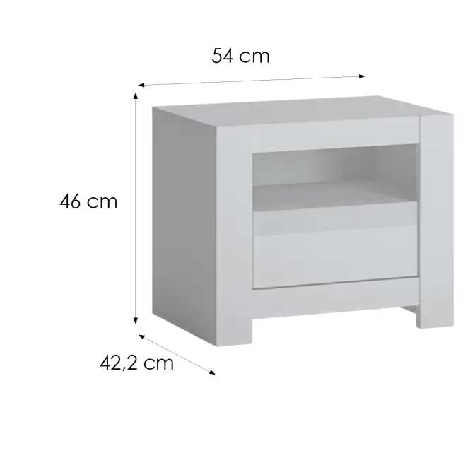 Éjjeliszekrény Novi NVIK05 1S fehér alpin/pvc fehér szupermat