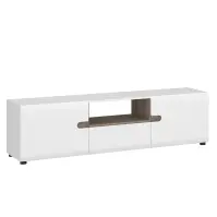 Komód RTV Linate típus 50 2D1S alpesi fehér/trufla/mdf fehér l