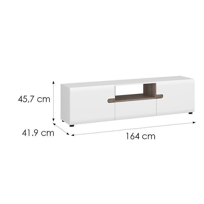Komód RTV Linate típus 50 2D1S alpesi fehér/trufla/mdf fehér l