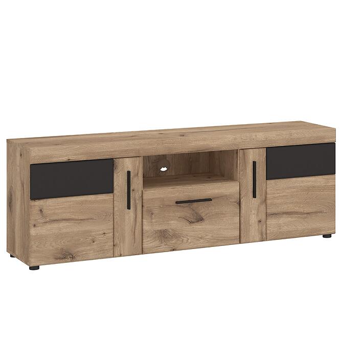Komód RTV Grano GRNF01 2D1S tölgy viking/pvc tölgy viking/pvc szürke terület