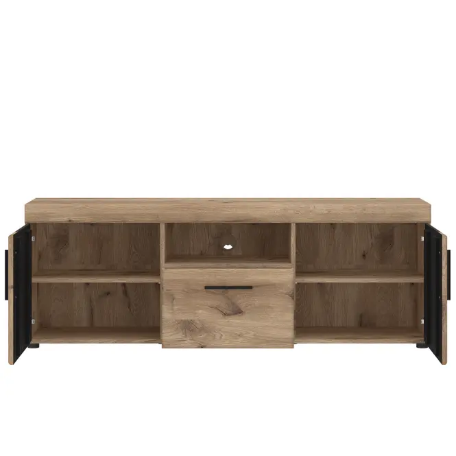 Komód RTV Grano GRNF01 2D1S tölgy viking/pvc tölgy viking/pvc szürke terület
