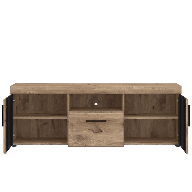 Komód RTV Grano GRNF01 2D1S tölgy viking/pvc tölgy viking/pvc szürke terület