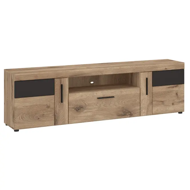 Komód RTV Grano GRNF02 2D1S tölgy viking/pvc tölgy viking/pvc szürke terület