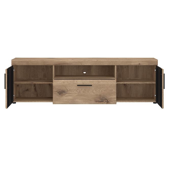 Komód RTV Grano GRNF02 2D1S tölgy viking/pvc tölgy viking/pvc szürke terület
