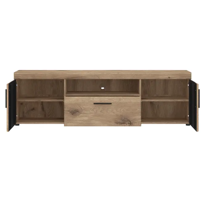 Komód RTV Grano GRNF02 2D1S tölgy viking/pvc tölgy viking/pvc szürke terület,3