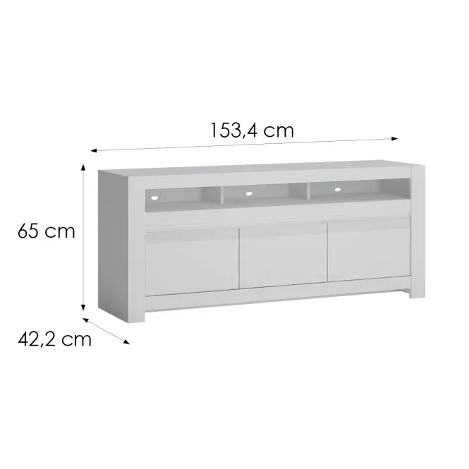 Komód RTV Novi NVIF01 2D1S fehér alpin/pvc fehér szupermat