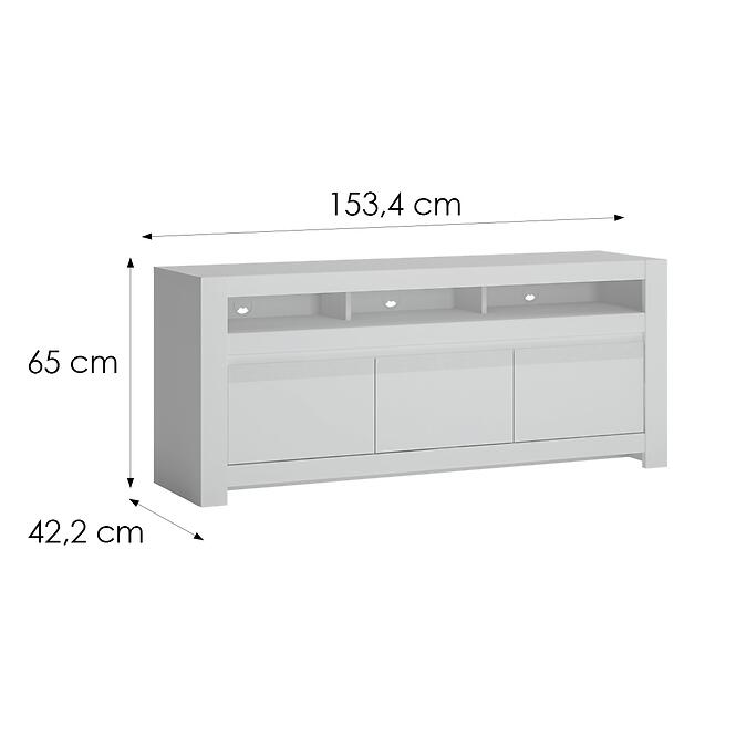 Komód RTV Novi NVIF01 2D1S fehér alpin/pvc fehér szupermat