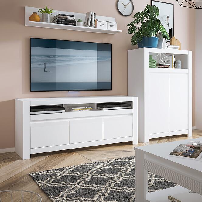 Komód RTV Novi NVIF01 2D1S fehér alpin/pvc fehér szupermat,4