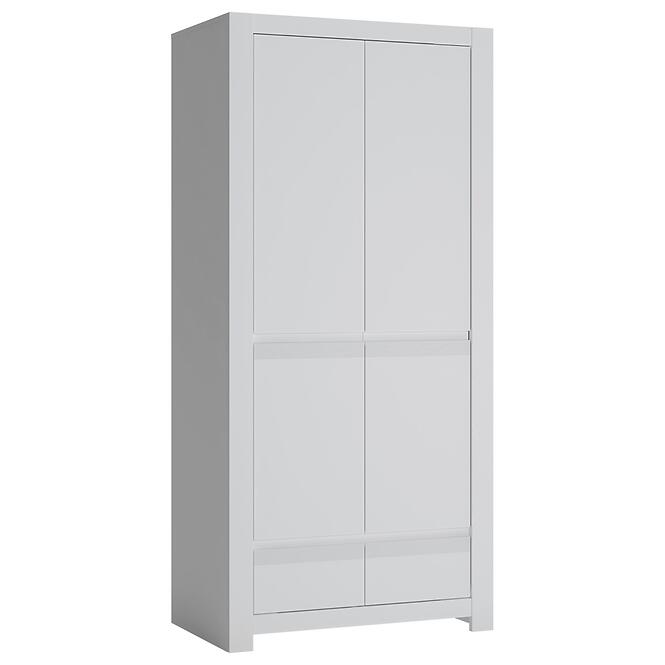 Szekrény Novi NVIS02 2D2S fehér alpin/pvc fehér szupermat