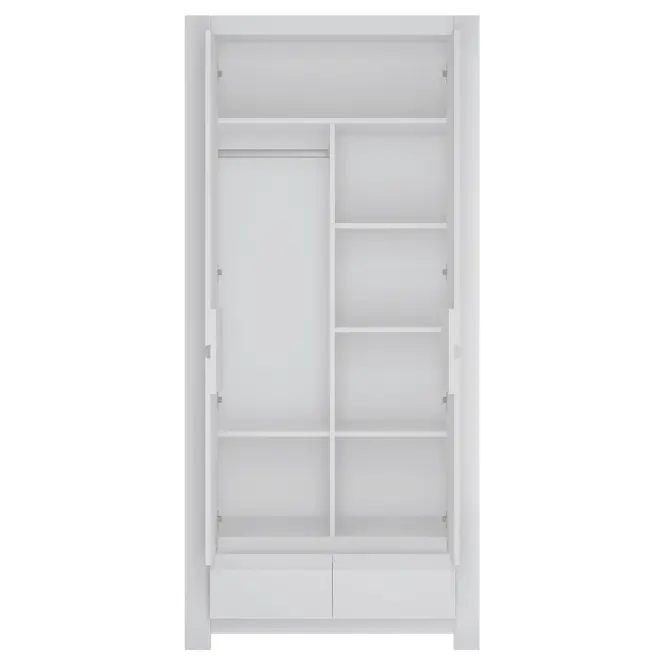 Szekrény Novi NVIS02 2D2S fehér alpin/pvc fehér szupermat