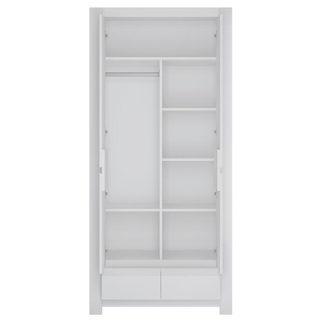Szekrény Novi NVIS02 2D2S fehér alpin/pvc fehér szupermat