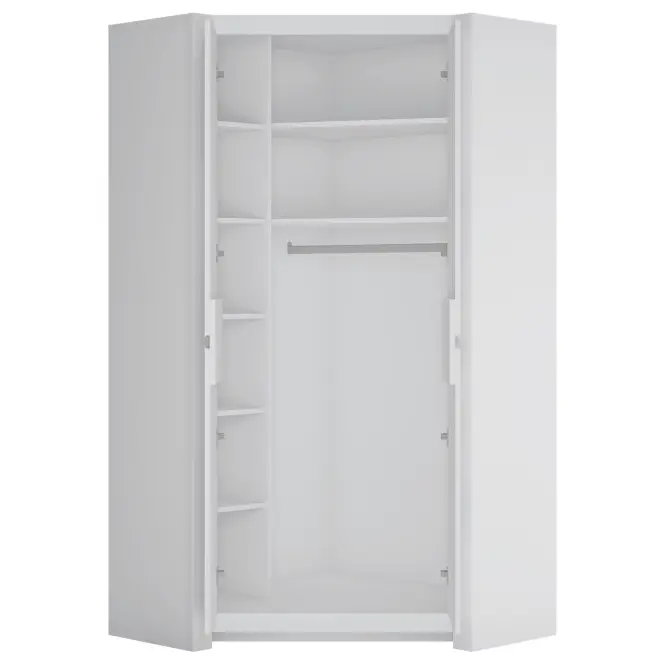 Sarokszekrény Novi NVIS03 2D fehér alpin/pvc fehér szupermat