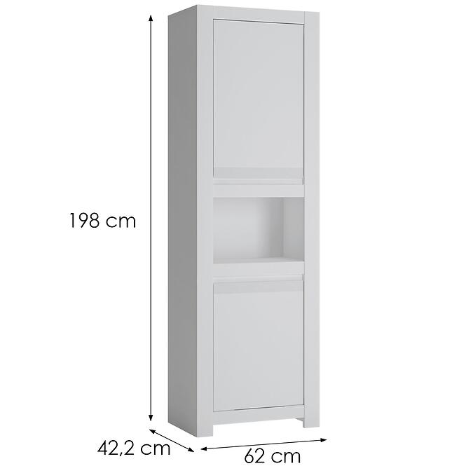 Szekrény Novi NVIS01 2D fehér alpin/pvc fehér szupermat