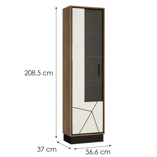 Vitrin Brolo BROV01L 1D tölgy catania/fekete gyöngy/mdf fehér hg