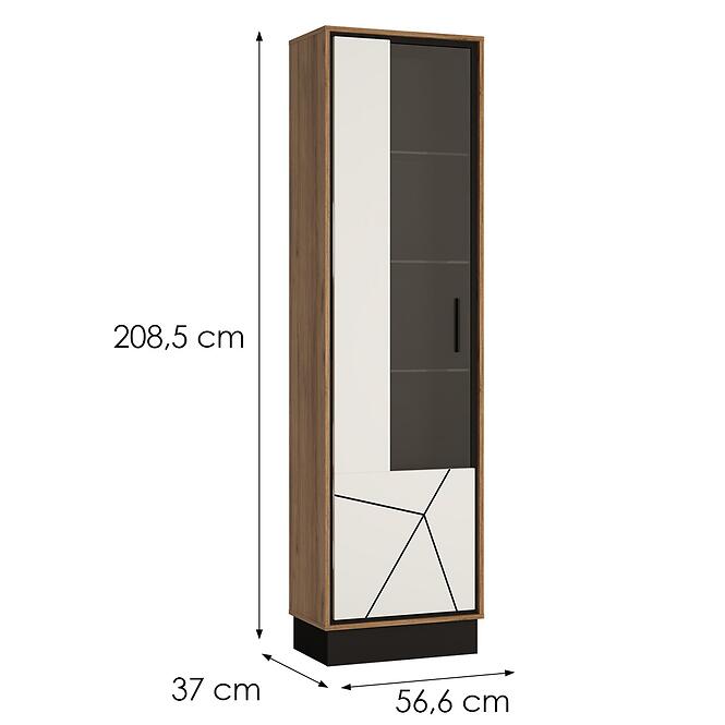 Vitrin Brolo BROV01L 1D tölgy catania/fekete gyöngy/mdf fehér hg