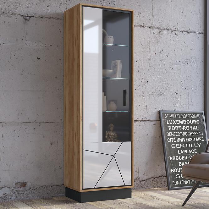 Vitrin Brolo BROV01L 1D tölgy catania/fekete gyöngy/mdf fehér hg,4