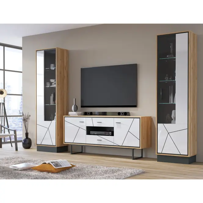 Vitrin Brolo BROV01L 1D tölgy catania/fekete gyöngy/mdf fehér hg