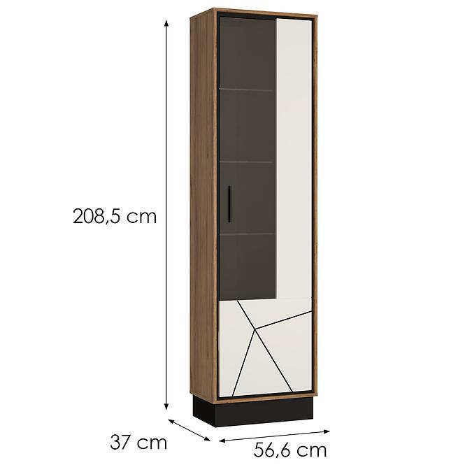 Vitrin Brolo BROV01P 1D tölgy catania/fekete gyöngy/mdf fehér hg,2
