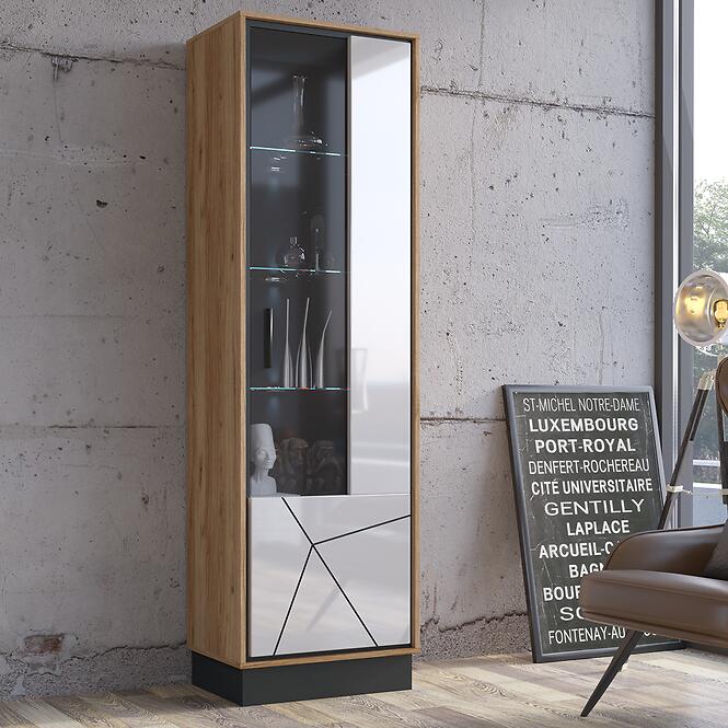 Vitrin Brolo BROV01P 1D tölgy catania/fekete gyöngy/mdf fehér hg,4