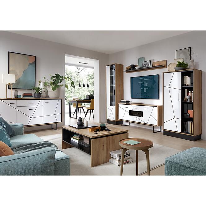 Vitrin Brolo BROV01P 1D tölgy catania/fekete gyöngy/mdf fehér hg,6