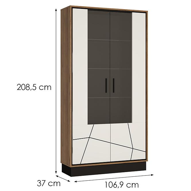 Vitrin Brolo BROV02 2D tölgy catania/fekete gyöngy/mdf fehér hg,2