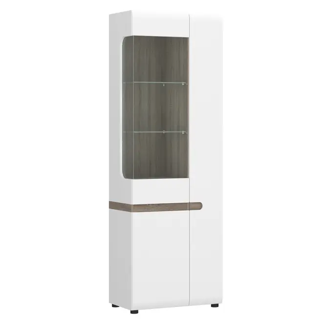 Vitrin Linate típus 01 balos 3D alpesi fehér/szarvasgomba/mdf fehér l