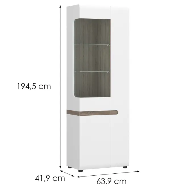 Vitrin Linate típus 01 balos 3D alpesi fehér/szarvasgomba/mdf fehér l
