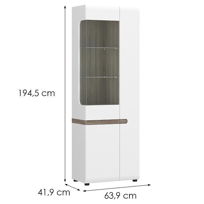 Vitrin Linate típus 01 balos 3D alpesi fehér/szarvasgomba/mdf fehér l,2