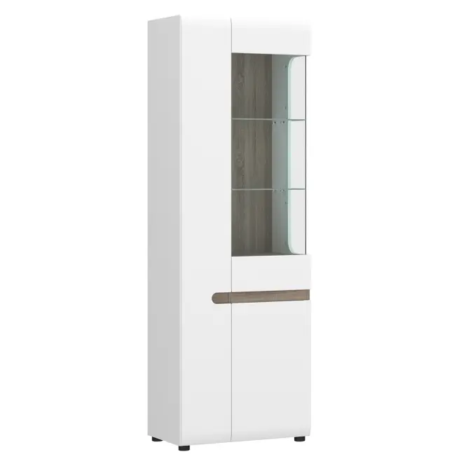Vitrin Linate típus 01 jobbos 3D alpesi fehér/szarvasgomba/mdf fehér l