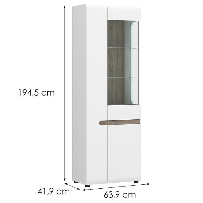 Vitrin Linate típus 01 jobbos 3D alpesi fehér/szarvasgomba/mdf fehér l,2