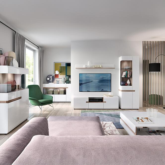 Vitrin Linate típus 01 jobbos 3D alpesi fehér/szarvasgomba/mdf fehér l,7