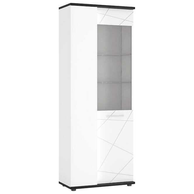 Vitrin Venezia VENV01L 2D alpesi fehér/tölgy vicenza fekete/mdf fehér l
