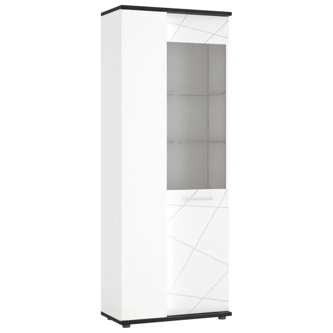 Vitrin Venezia VENV01L 2D alpesi fehér/tölgy vicenza fekete/mdf fehér l
