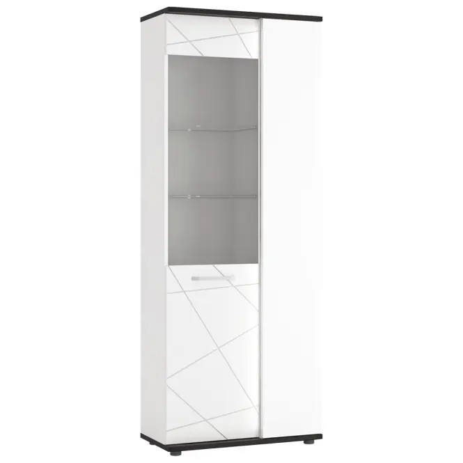 Vitrin Venezia VENV01R 2D alpesi fehér/tölgy vicenza fekete/mdf fehér l